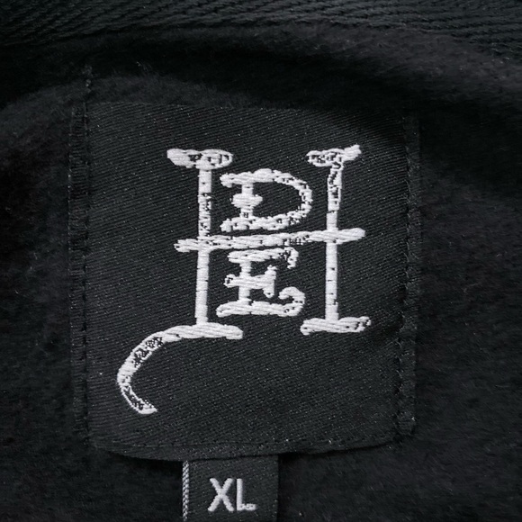 Ed Hardy Hoodie Mens Extra Large Eagle Snake Skull Flame Y2K Punk Black NWT - Picture 8 of 10